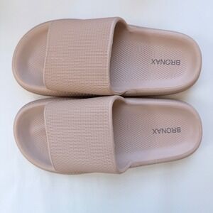 BRONAX Pillow Cloud Slides Tan Cushion Sandals Unisex Size 40-41 8.5-9W 7M